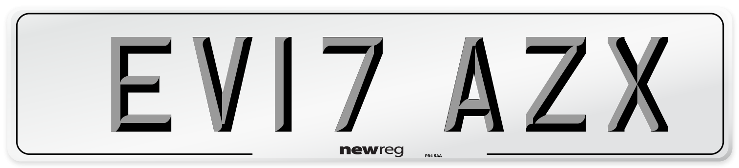 EV17 AZX Number Plate from New Reg